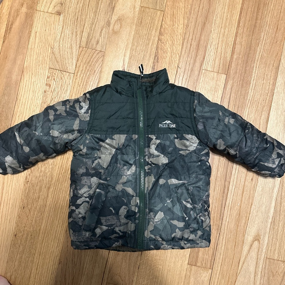 Pacific Trail Kids Green Camo Puffer Coat